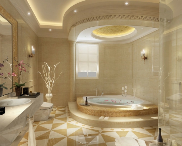 Луксозен дизайн ултра-пра-интериорен дизайн в осветлението на тавана баня
