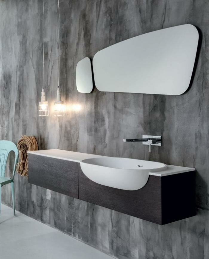 Lavabo moderne-pour-gris-salle de bain