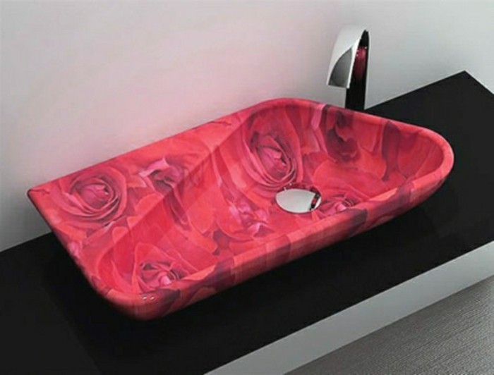 Modèle de lavabo moderne rouge