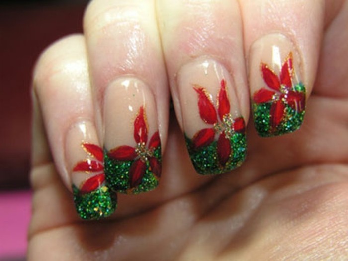 Nail Design Noël rouge et vert