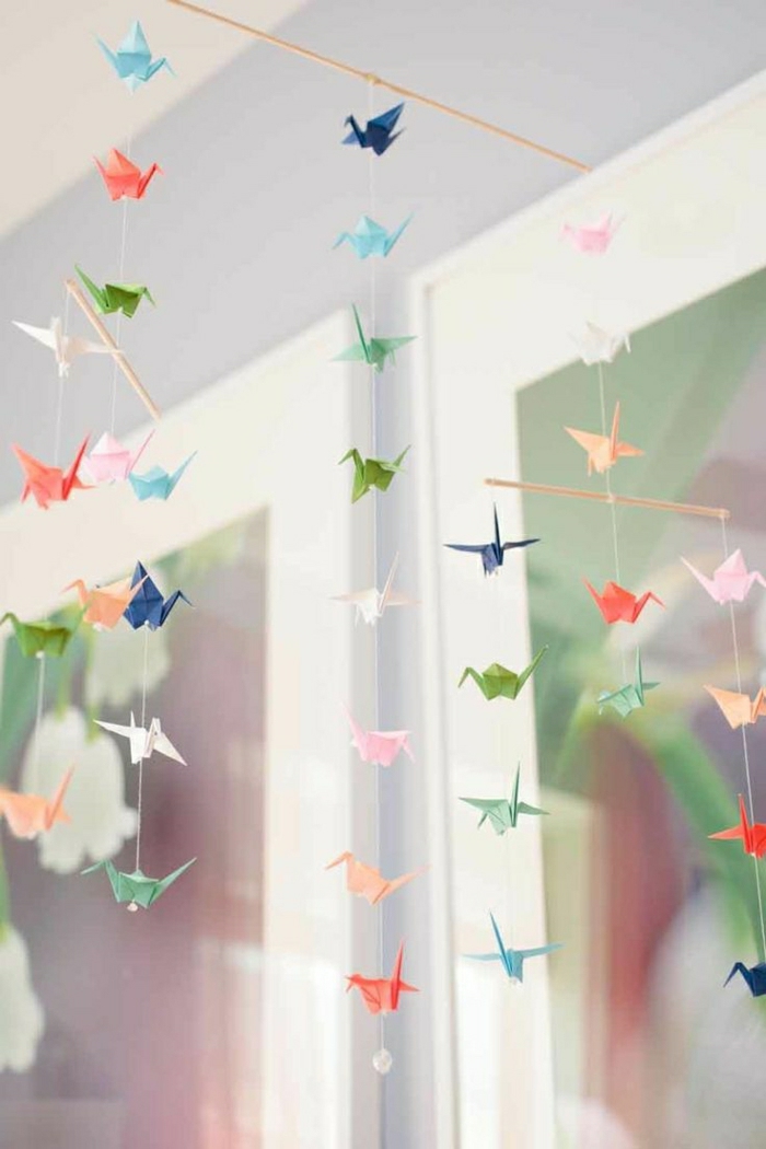 Origami कागज क्रेन मोबाइल नर्सरी