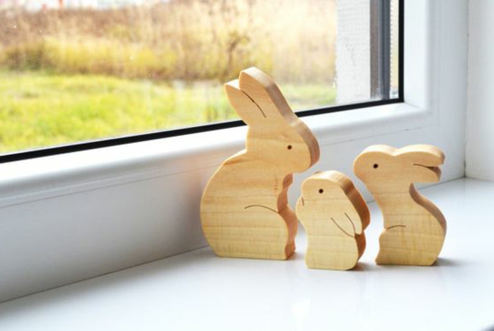 Великденски яйца дървени фигури естествени прозорци декорация Великденски фигури