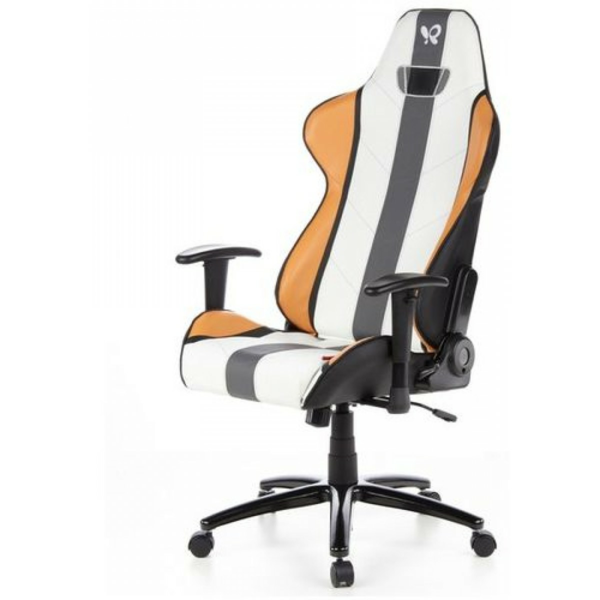 赛车办公椅运动型座椅-SPORT-V - 橙 - 白 - 银