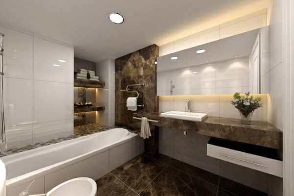 moderne salle de bains et semi-précieuses