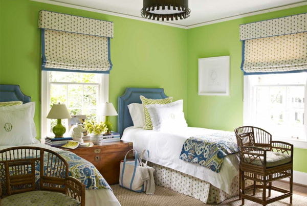 Dormitorio -. Idea de tonos de pintura verde