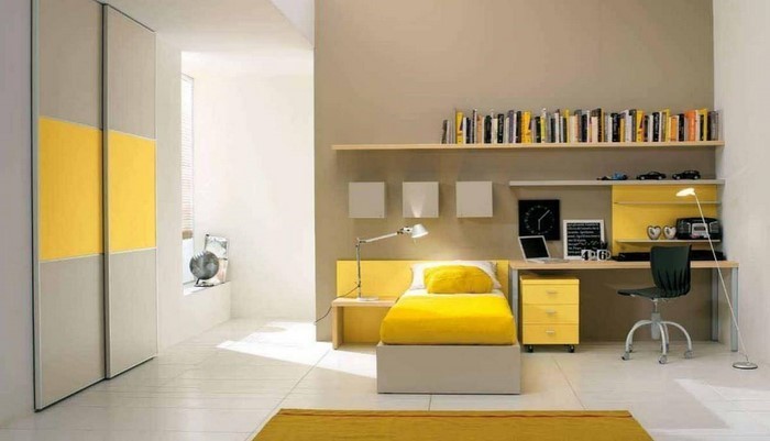 Spavaća soba boje-dizajn-s-žuto-a-lijepom-odluke