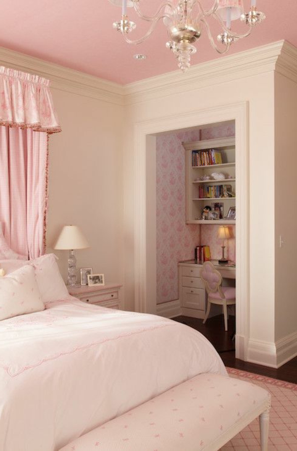 Chambre en rose rose murs