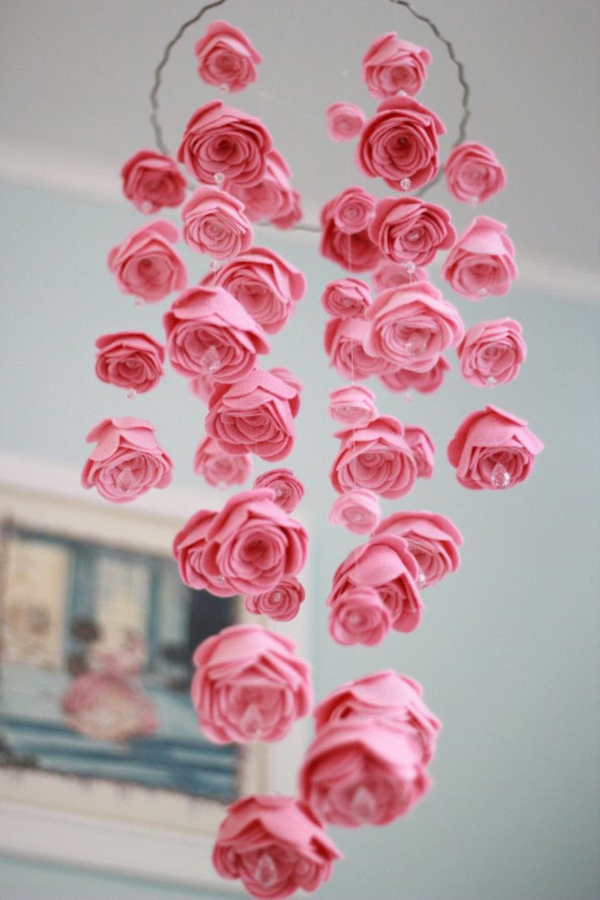 Спалня-в-розов цвят, декорация идея рози