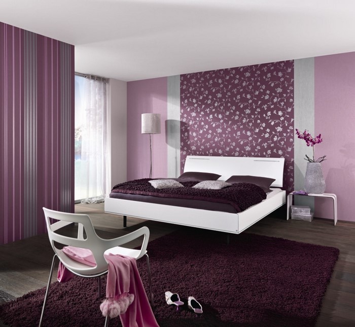 Makuuhuone-violetti-A-viileä muotoilu