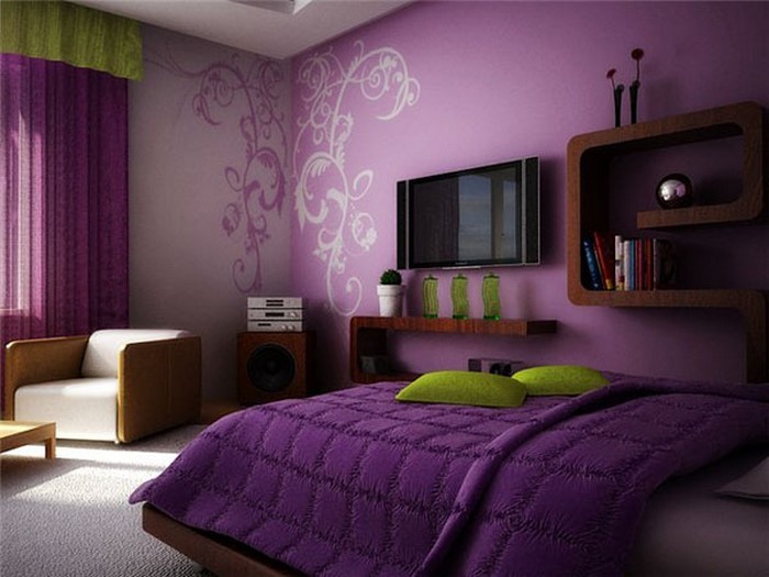 Makuuhuone-violetti-A-luovaa sisätilat
