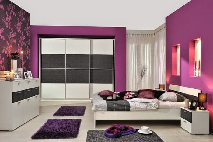 Makuuhuone-violetti-A-viileä muotoilu