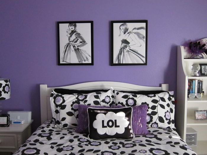 Makuuhuone-violetti-A-luova koriste