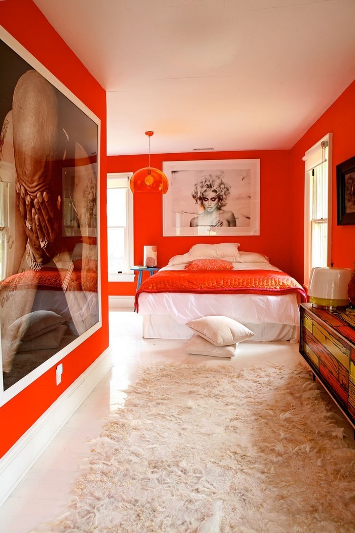 बेडरूम नारंगी-ए-शांत डिजाइन