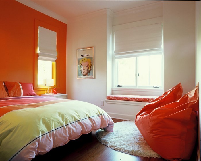 बेडरूम नारंगी-ए-पेचीदा डिजाइन