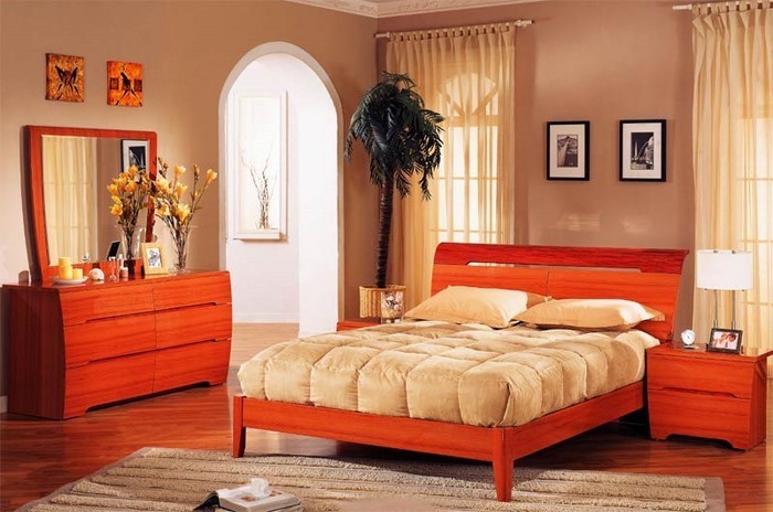 बेडरूम नारंगी-ए-शांत डिजाइन