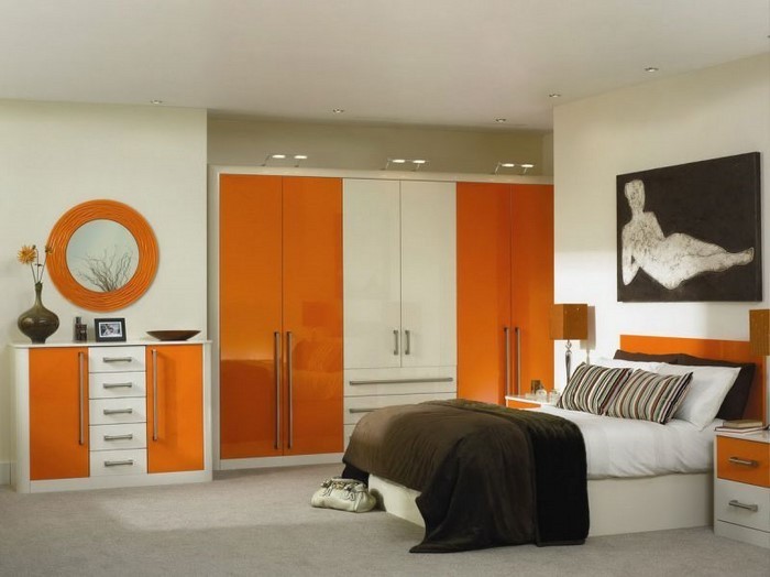 बेडरूम नारंगी-ए-सुंदर सजावट