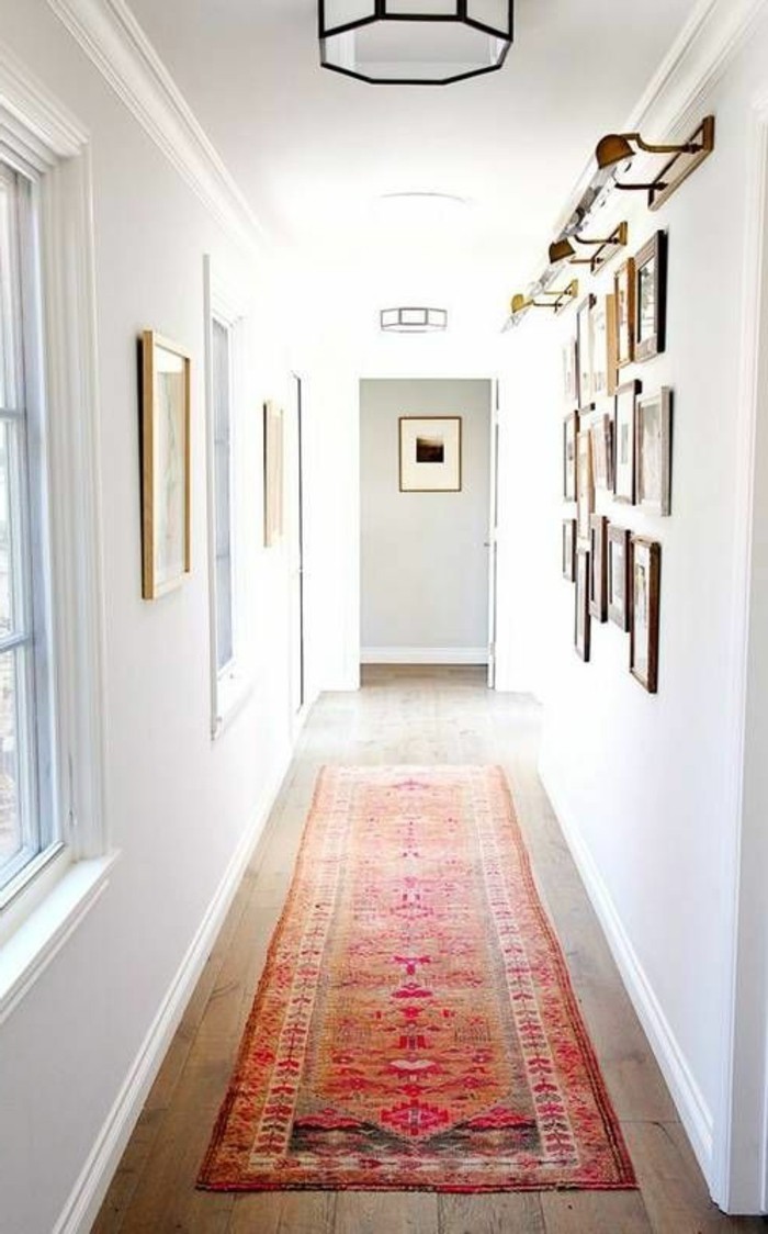 Étroit corridor-idées-avec-vieux-Persian tapis