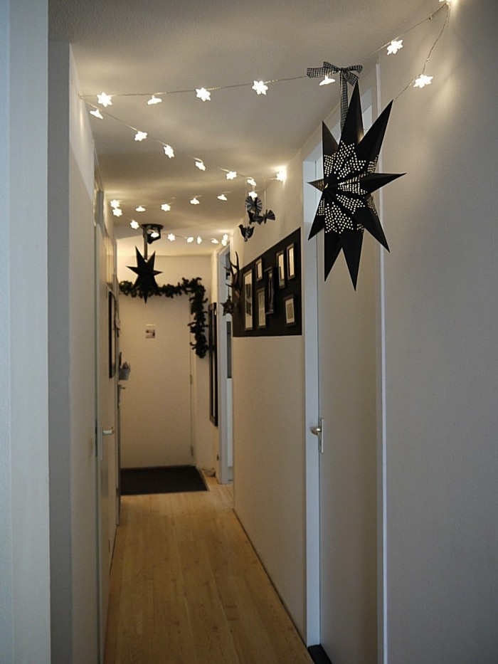 Étroit corridor-idées-avec-décoration-et lichterkette