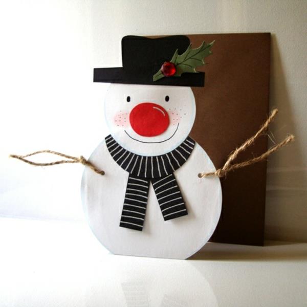 Lumiukko kaunis Joulukortti-itse-craft Lumiukko