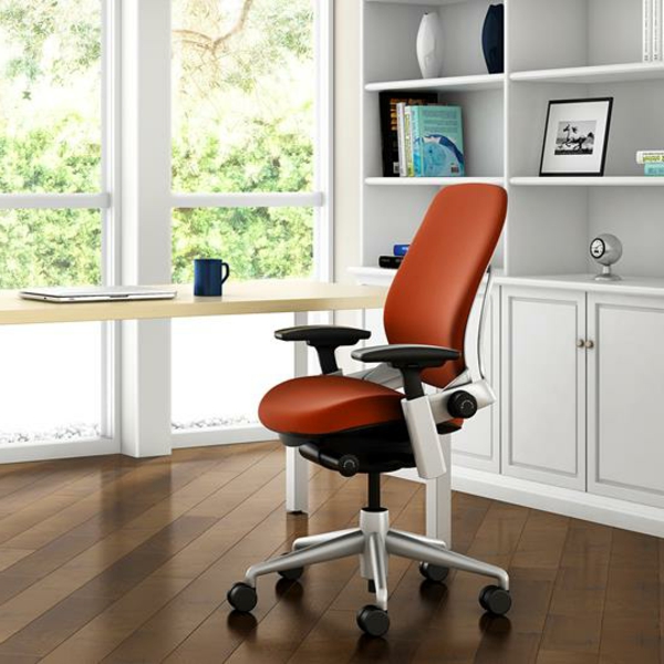 办公椅式橙色完美换了，在家办公
