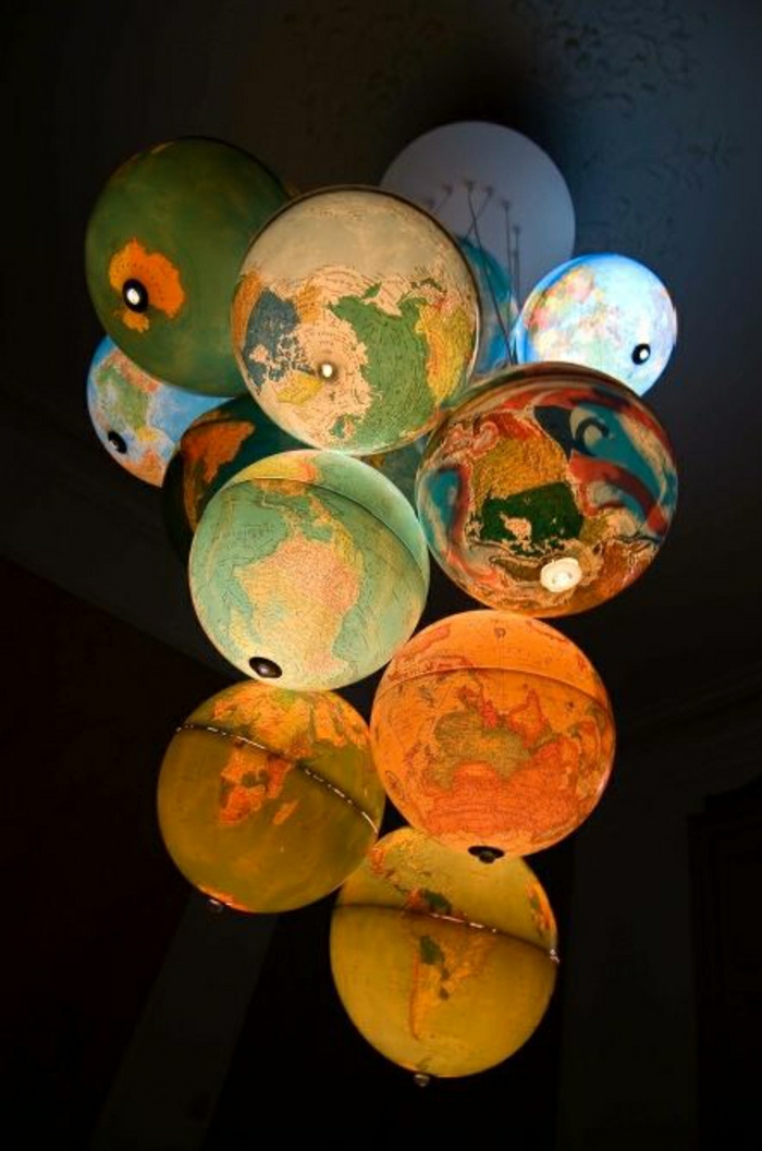 globos luminosos Set-luces de mapa del mundo