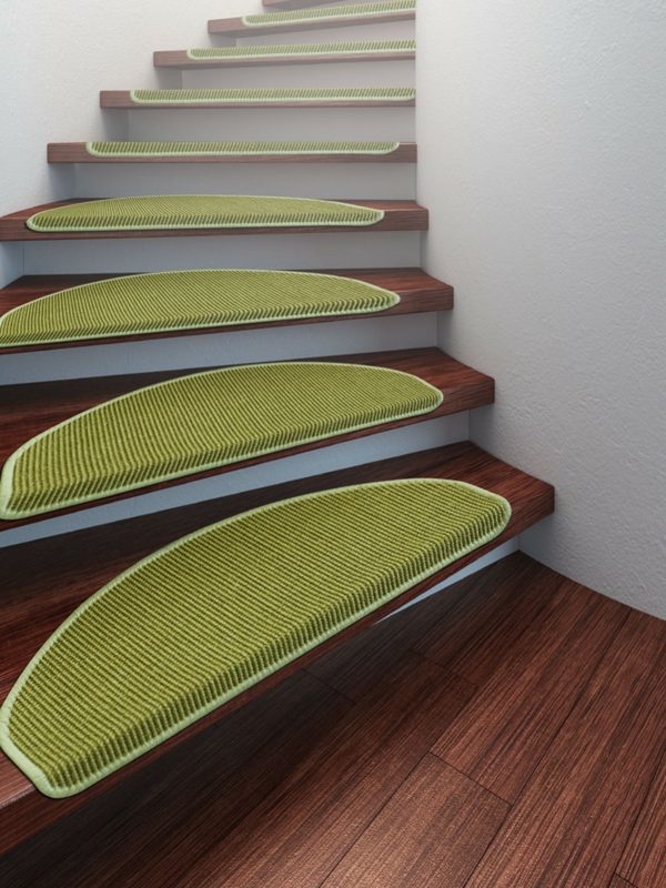 -Stufenmatte-πράσινο-interior design ξύλινες σκάλες