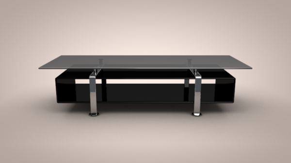 TV table de verre en noir couleur Wohnideen TV Mobilier