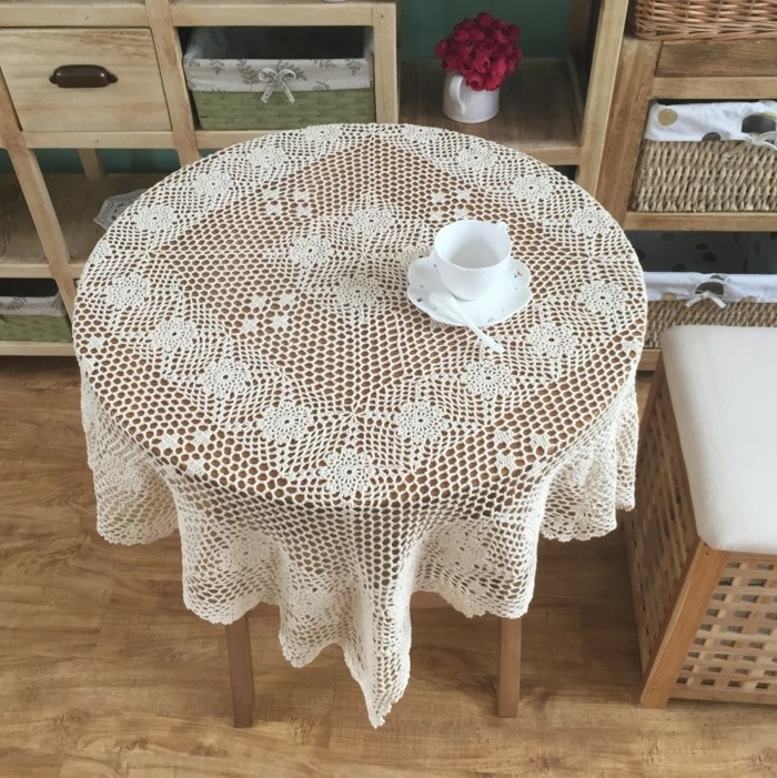 crochet instruction-Tablecloth simple et belle