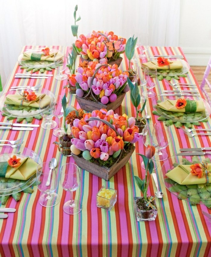 Asztali dekoráció tavaszi-bádogos-with-tulipán