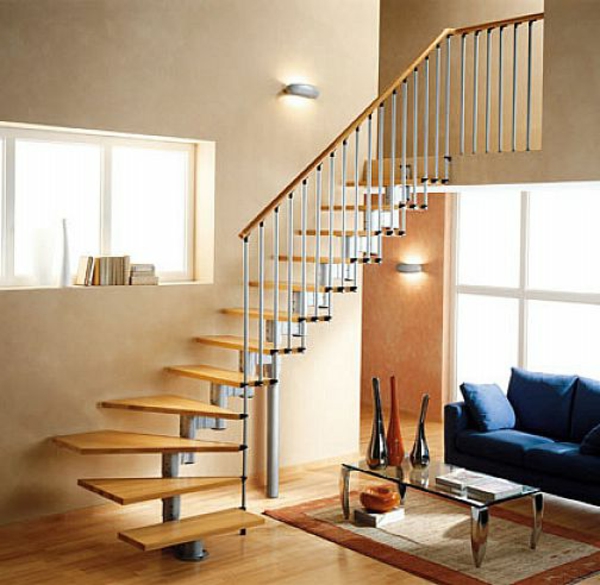 escalier moderne de bois Wohnidee