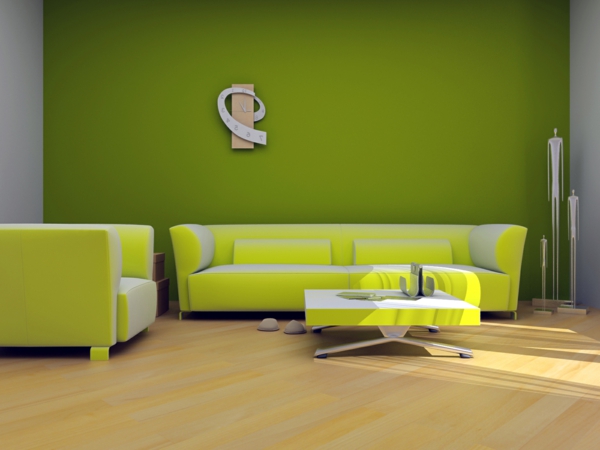 Color de la pared-tonos verdes Salón de la inspiración