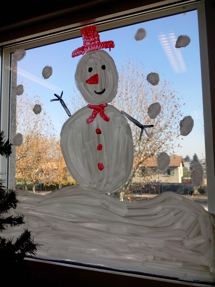 Navidad-Fensterdeko-Snowman-windowing