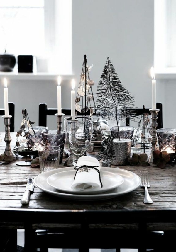 Joulu-by-pöytä-kaunis tyylikäs - ideoita