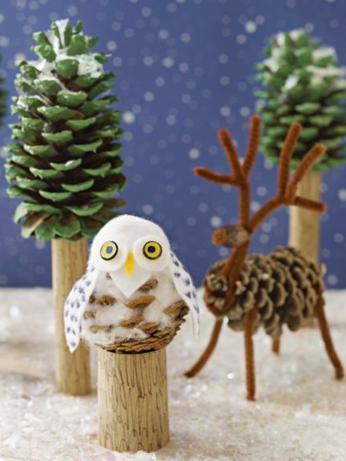 חג-עם-צנובר-א-יער-של-דמויות-ינשוף-עצים מניבים