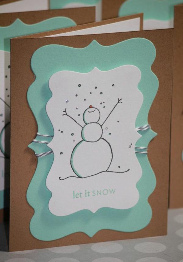 carte de Noël lui-même faire bonhomme de neige