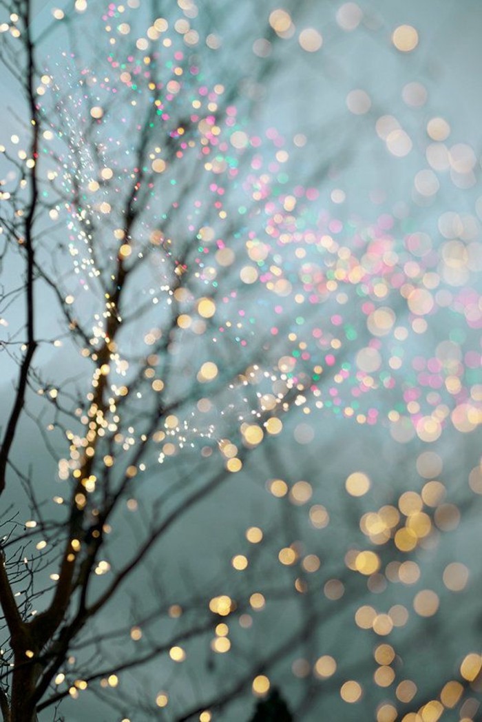 冬季图片圣诞装饰树夜光