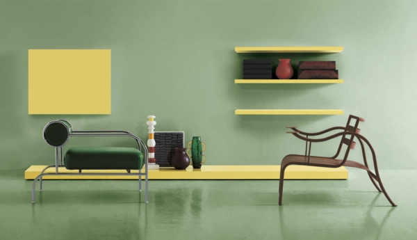 Living Room verdes diseño de la pared .en