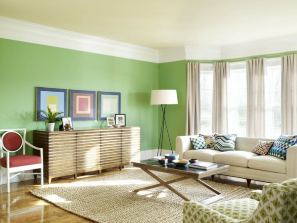 Salón-diseño-pared de diseño-en-verde