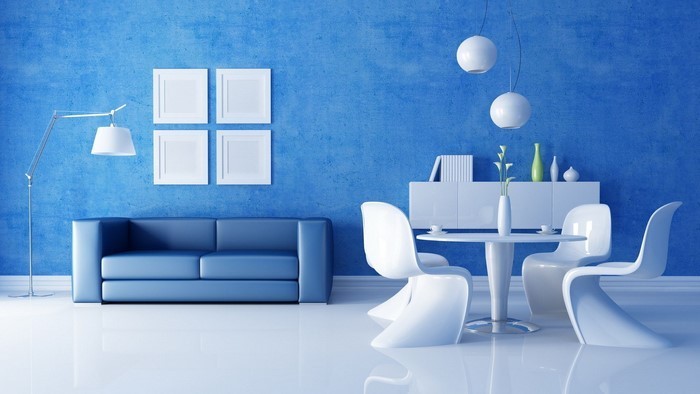 Living-צבע-עיצוב-כחול-A-יצירתי קישוט