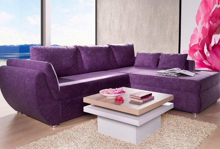 客厅紫色沙发