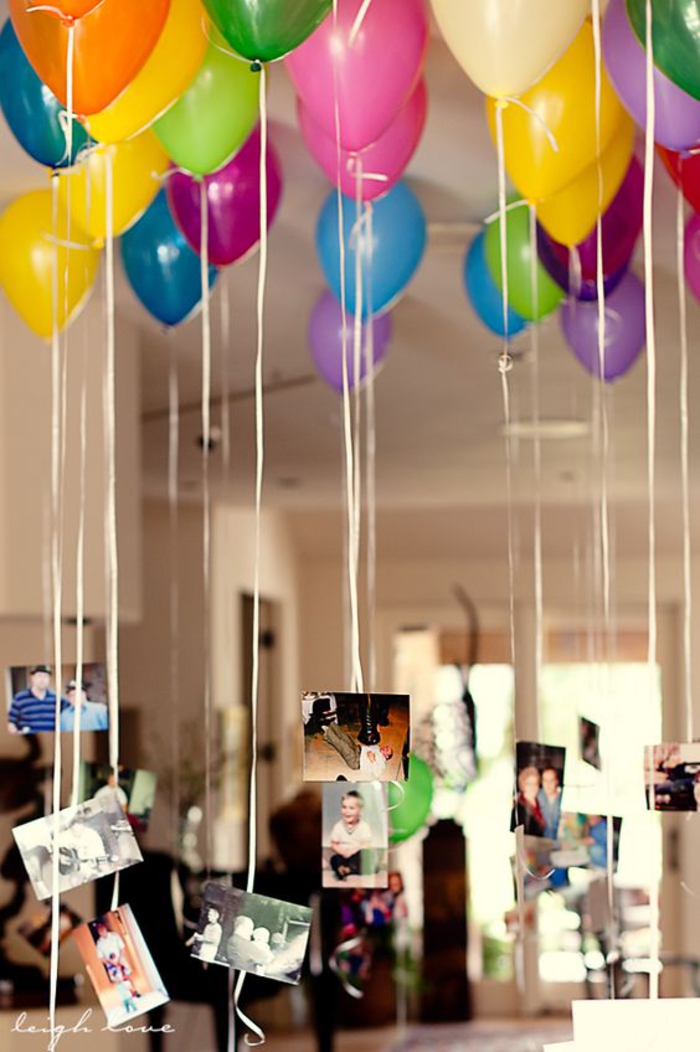 给同事的告别聚会，带着气球和照片的惊喜，告别