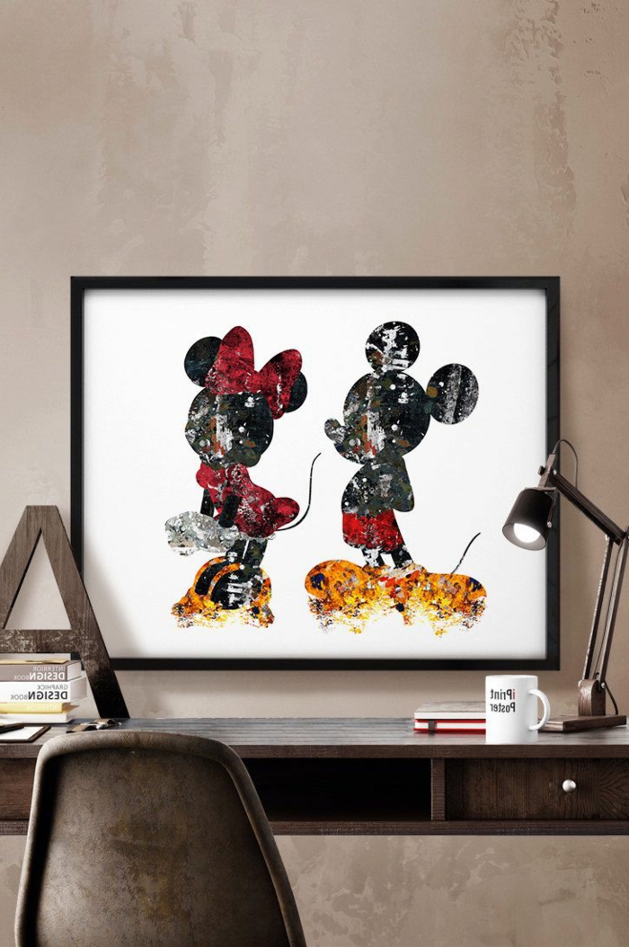 Abstrakti huone Deco Deco Muotokuva Mickey Minnie