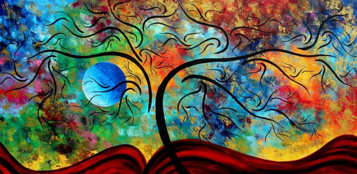 abstrait art un arbre en-couleurs