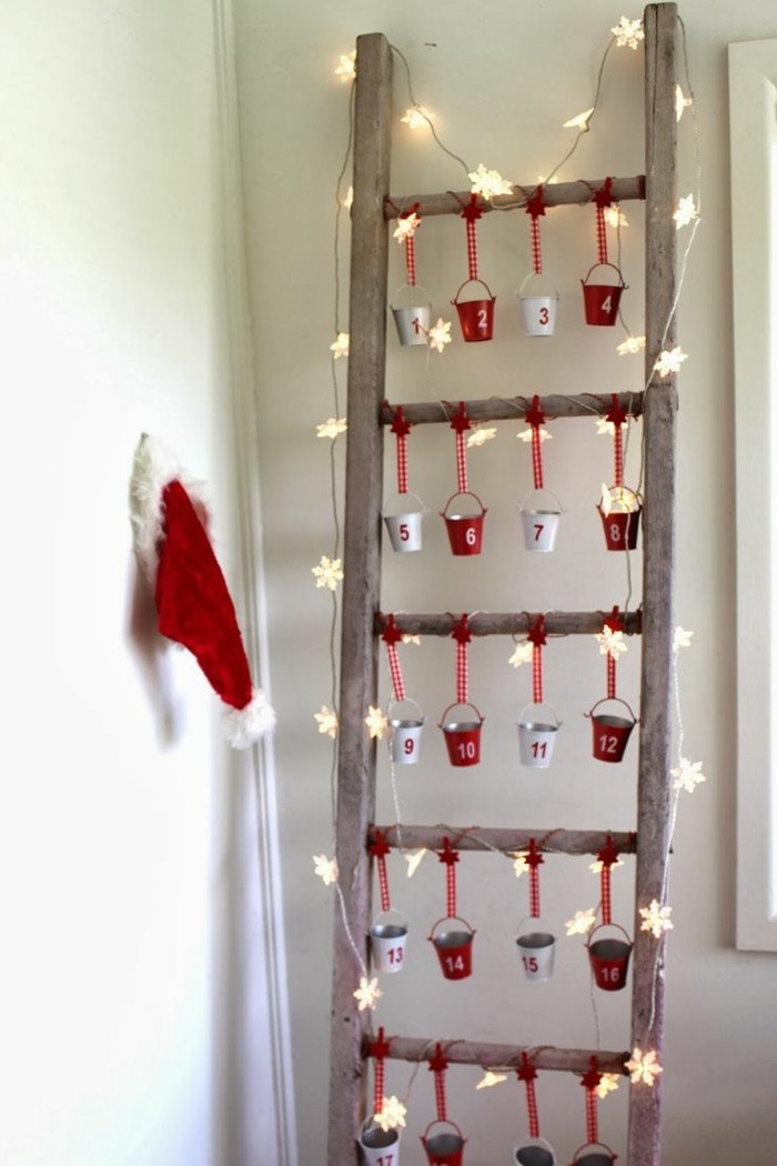Adventskalender-खुद-टिंकर एक सीढ़ी-साथ-सुंदर रोशनी