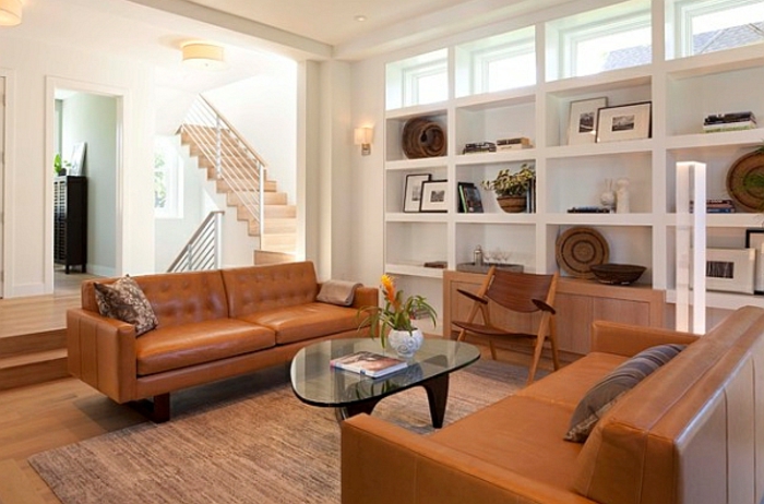 Africa-deco-shelf sofás-sistema de color marrón