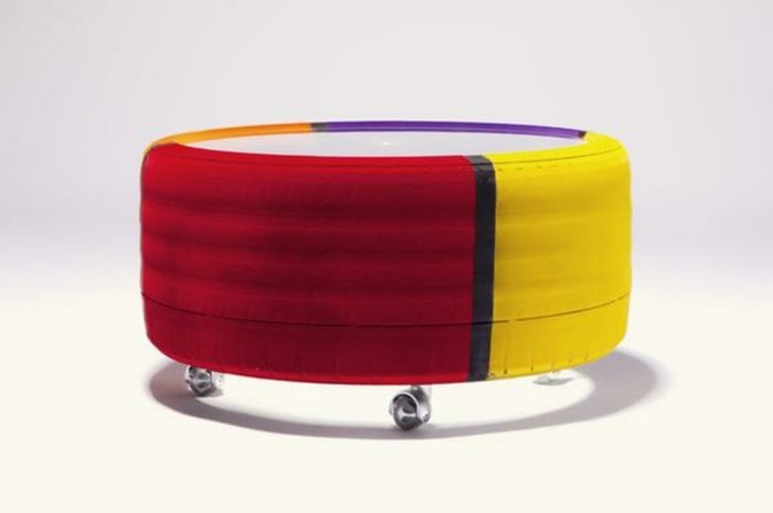 מודרניים-DIY-רהיטים-שרפרף-ב-שתי-צבע צמיגי מחזור משומשים