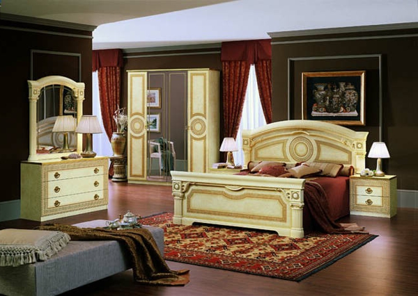 aristokraattinen-italialainen makuuhuoneen