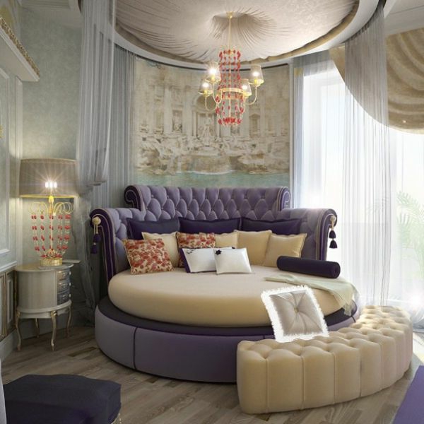 紫色贵族卧室床头板