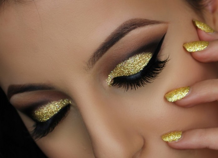 szemfesték utasításokat és arany szemhéjfesték szempilla szemceruza Ceruza körmök-in-arany színű