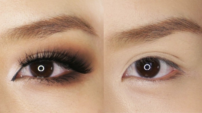 τα μάτια-πραγματικά-μακιγιάζ-κομψό-μακιγιάζ-πριν-και-το-μακιγιάζ-big-to-διαφορά